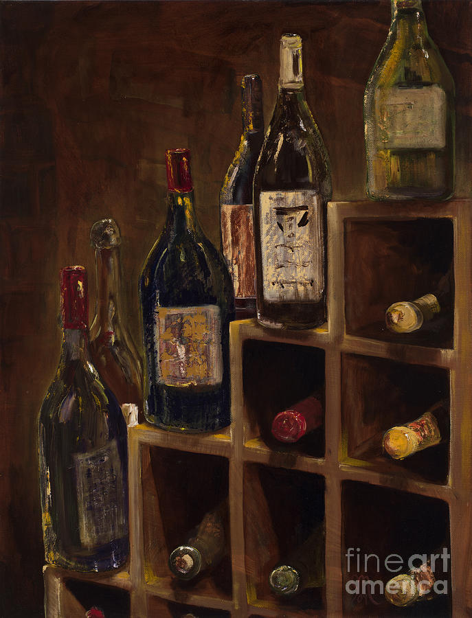 Wine Painting - Rack of Wine by Jodi Monahan