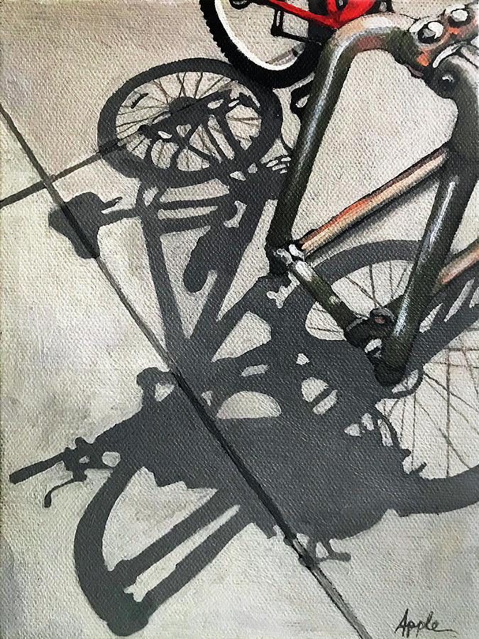 Pattern Painting - Racked Up - bicycle painting by Linda Apple
