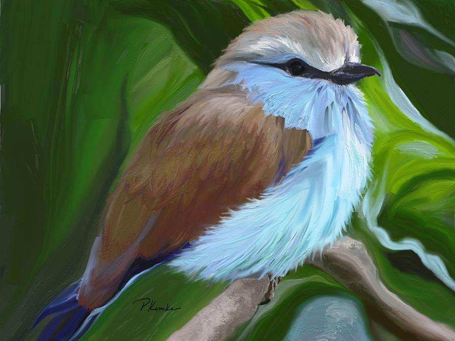 Bird Digital Art - Racket-tailed Roller by Patricia Kemke