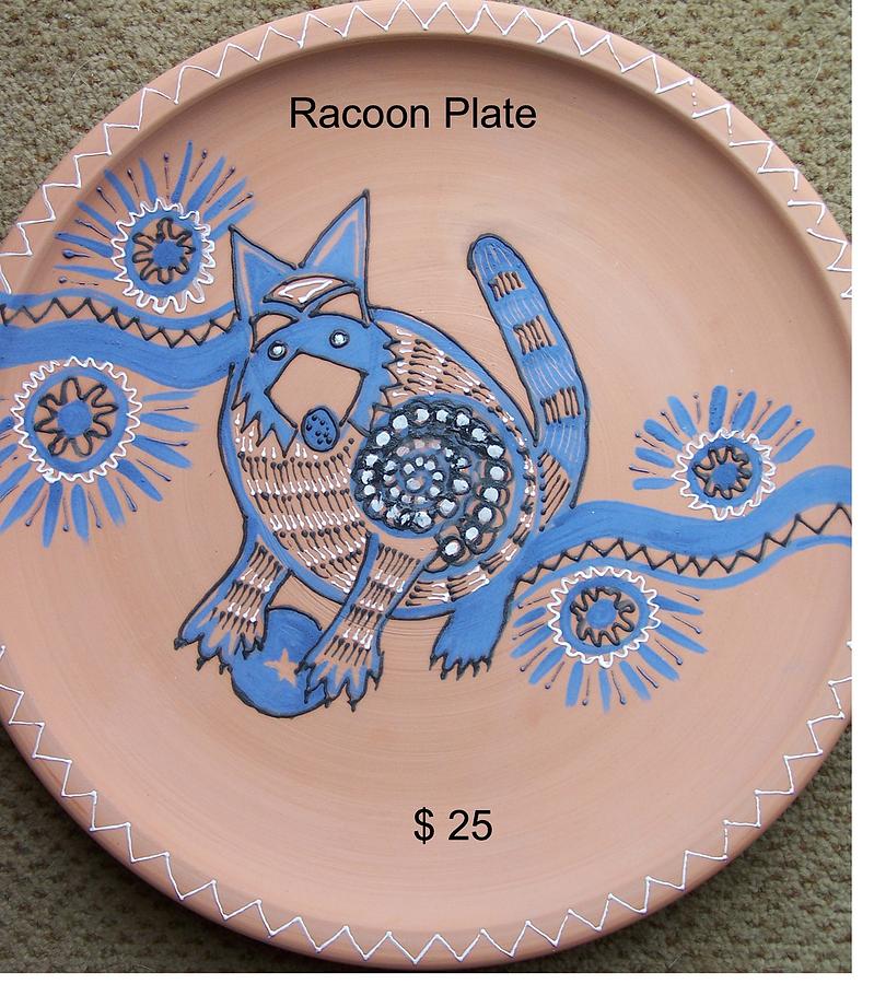Racoon  Ceramic Art by Vijay Sharon Govender