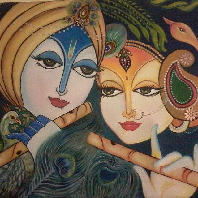 Radha Krishna Painting by Kavita Turan - Fine Art America