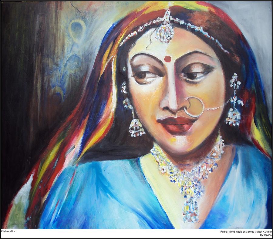 Radha Painting by Krishna Mitra | Fine Art America