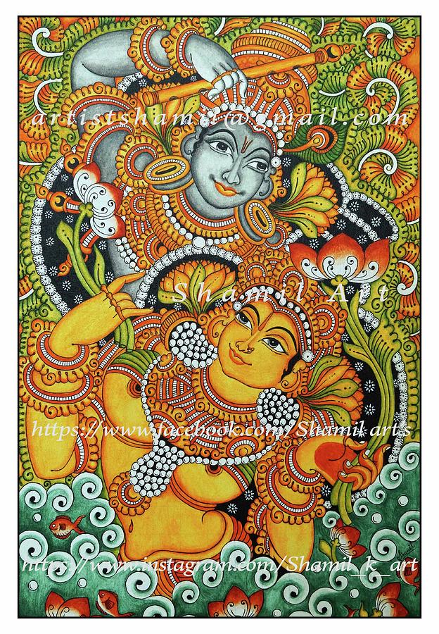 Easy Kerala Mural  Kerala mural painting Mural painting Indian art  paintings