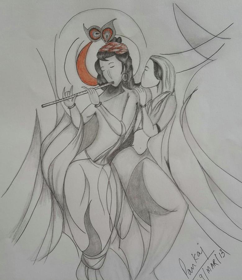 Radha Krishna Drawing picture – India NCC-saigonsouth.com.vn