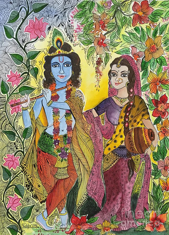 Radha Krishna Painting by Pushpa Sharma - Fine Art America