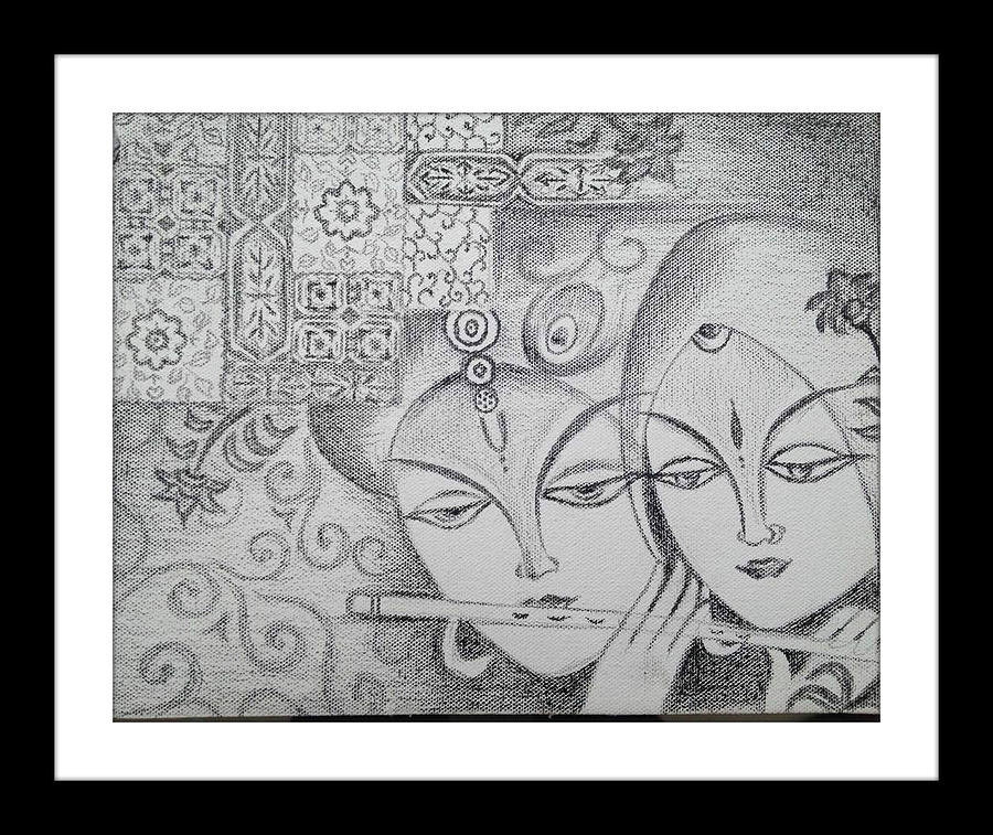 Wonderful Pencil Sketch Of Radha Krishna  DesiPainterscom