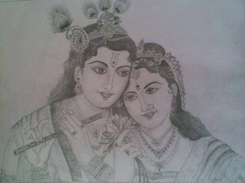Lord Krishna illustration, Bala Krishna Drawing Pencil Sketch, Radha Krishna,  angle, white, mammal png | PNGWing
