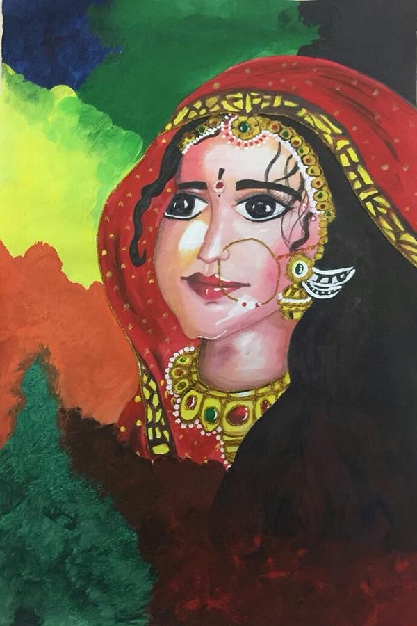 Radha Painting by Subhashree Manikandan