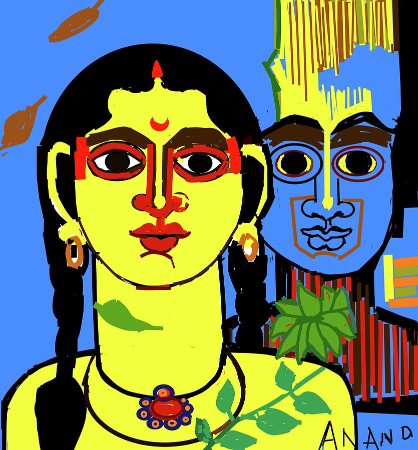Radhakrishna-3 Digital Art by Anand Swaroop Manchiraju