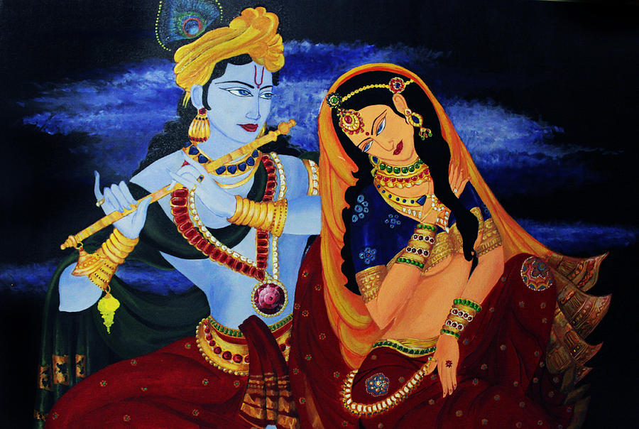 Radhakrishna Painting by Satheesh Kadangot - Fine Art America