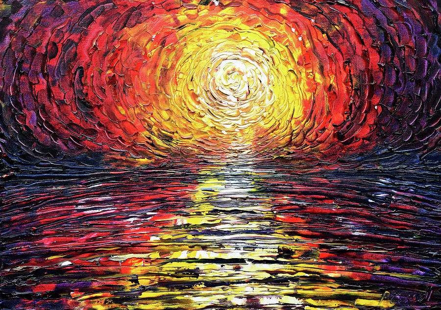 Radial Sunset Painting by Pete Caswell