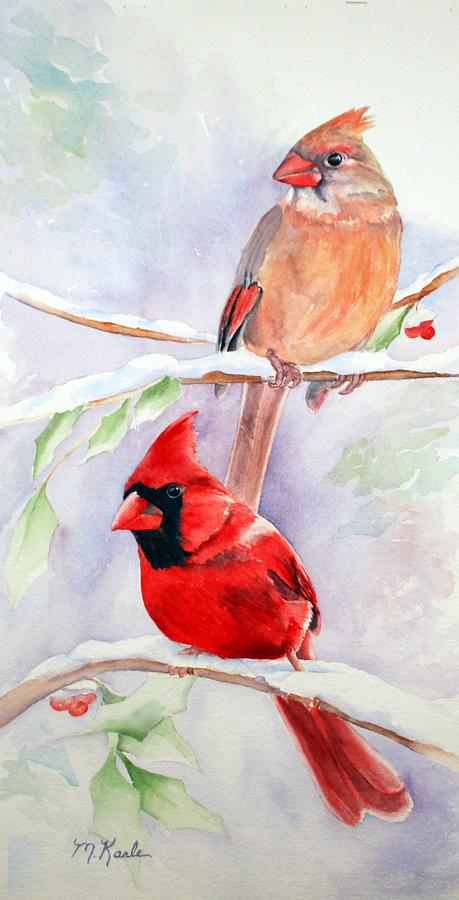 Radiance of Cardinals Painting by Marsha Karle