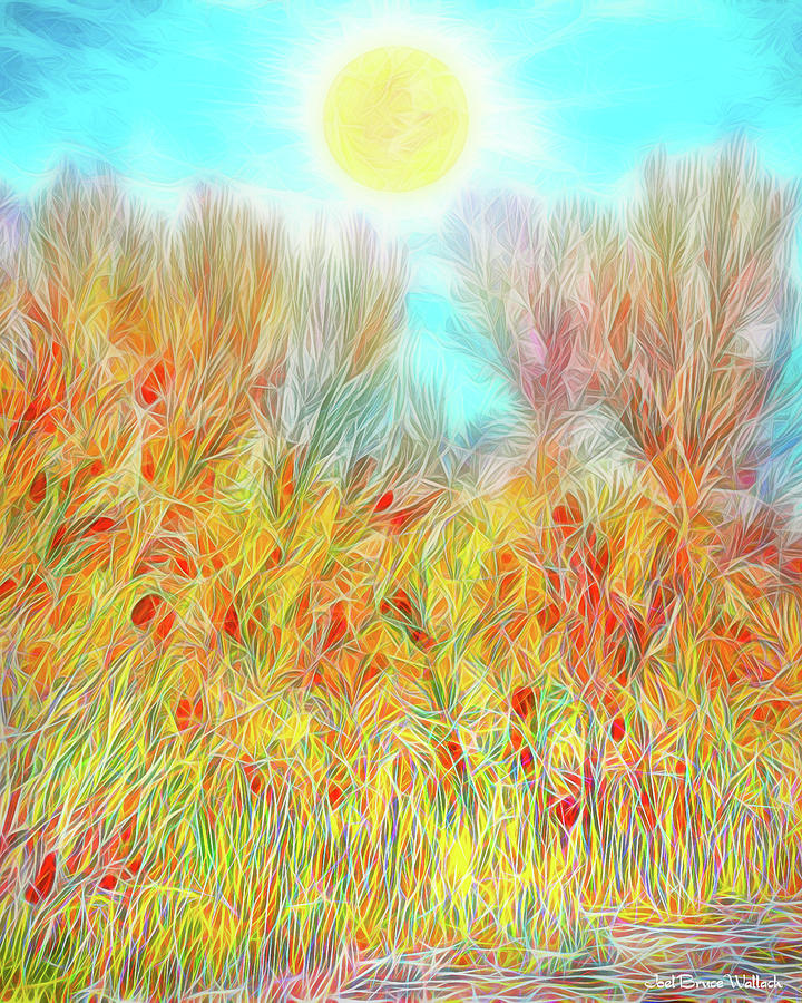 Tree Digital Art - Radiant Flame Trees - Colorado by Joel Bruce Wallach
