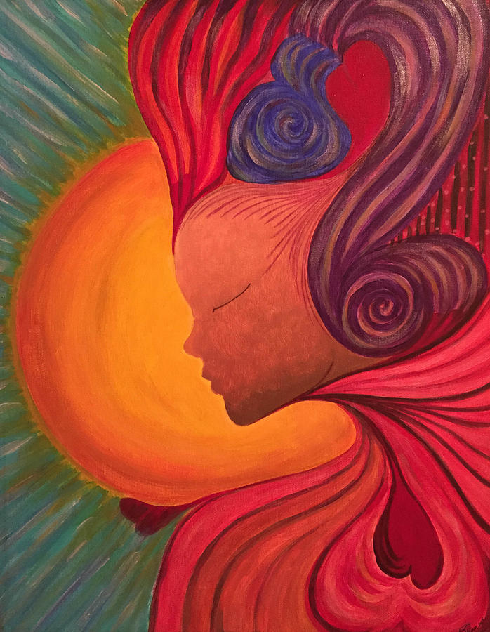 Abstract Painting - Radiant Heart by Tanysha Bennett-Wilson