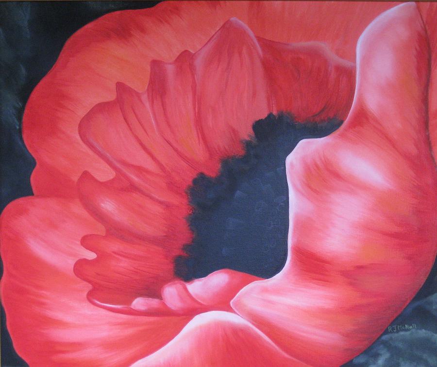 Inspirational Painting - Radiant Poppy by RJ McNall