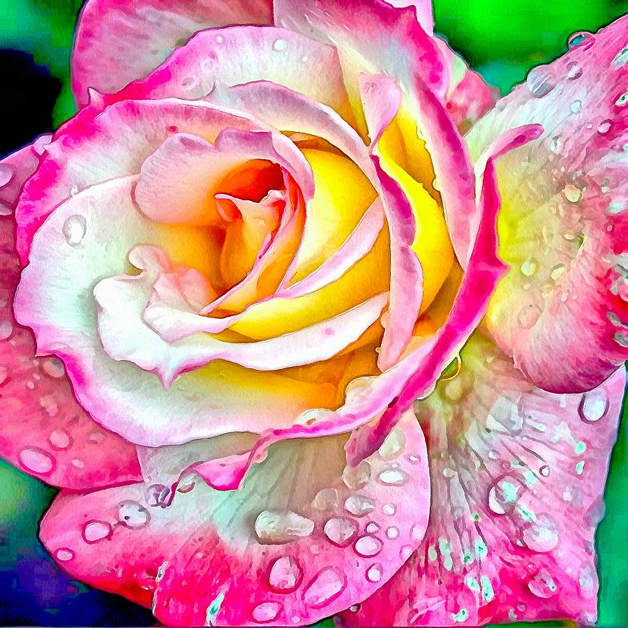 Radiant Rose of Peace Digital Art by Charmaine Zoe