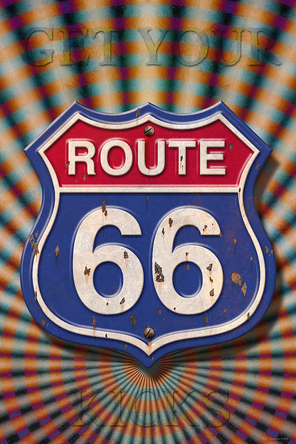 Radiant Route 66 Digital Art by WB Johnston