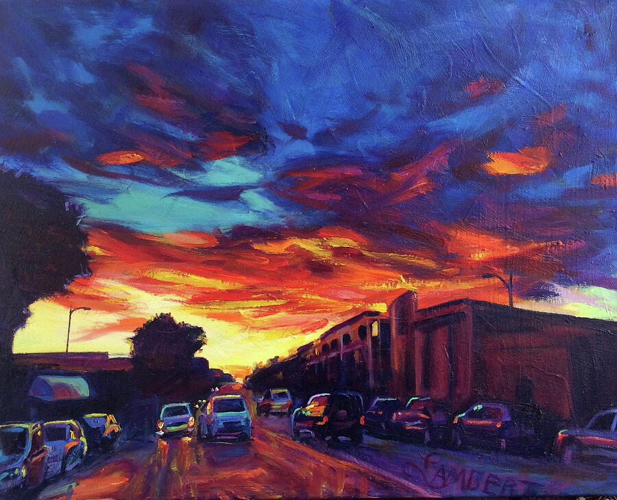 Sundown Painting - Radiate by Bonnie Lambert