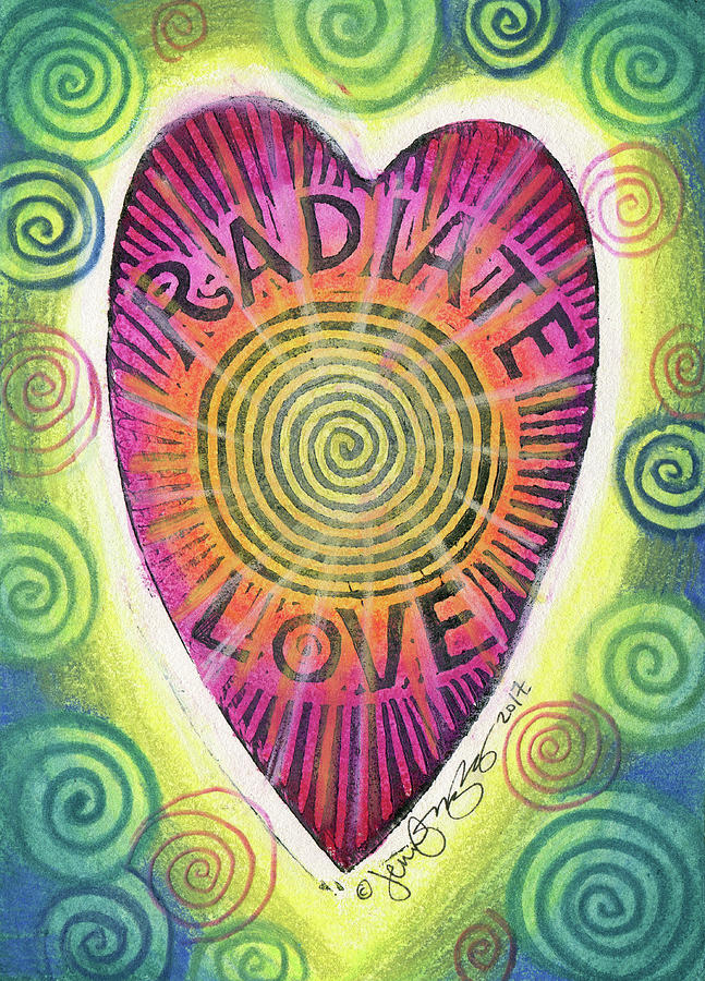 Radiate Love Mixed Media by Jennifer Mazzucco