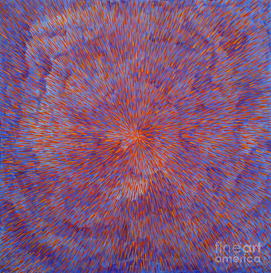 Radiation With Blue And Red Painting