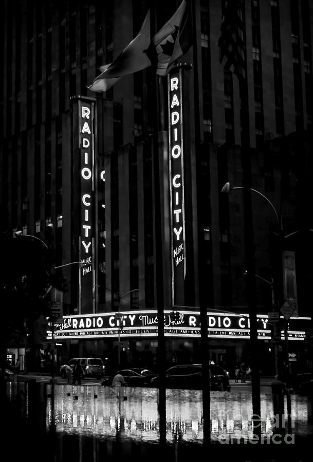 New York City Photograph - Radio City Music Hall at Dawn - BW by James Aiken