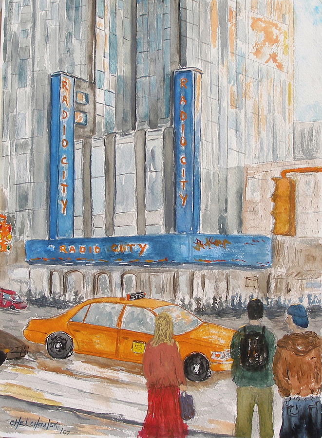Radio City Ny Painting by Miroslaw  Chelchowski