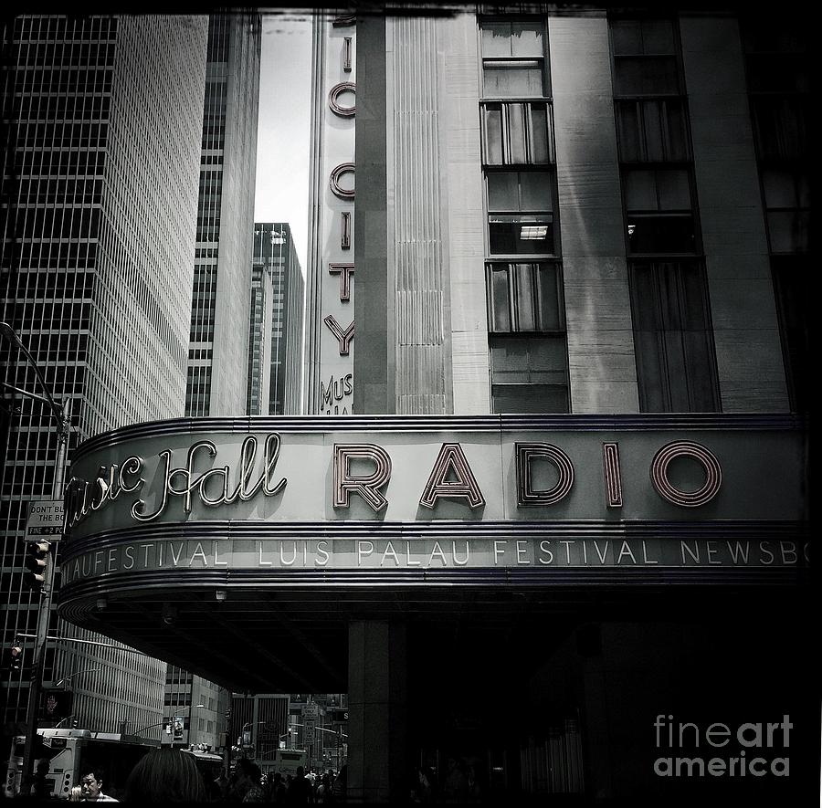 New York City Photograph - Radio Daze - Radio City Music Hall New York - Black and White Large by Miriam Danar