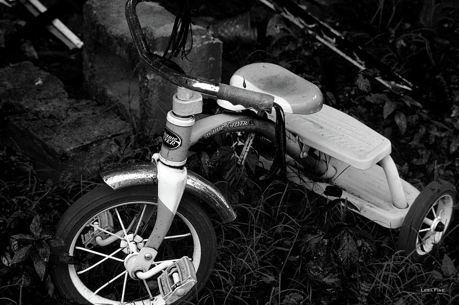 Radio Flyer Tricycle Black and White Photograph by Lesa Fine