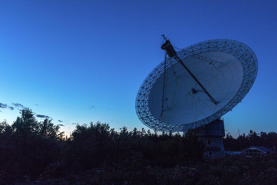 Radio telescope at dusk Photograph by Josef Pittner