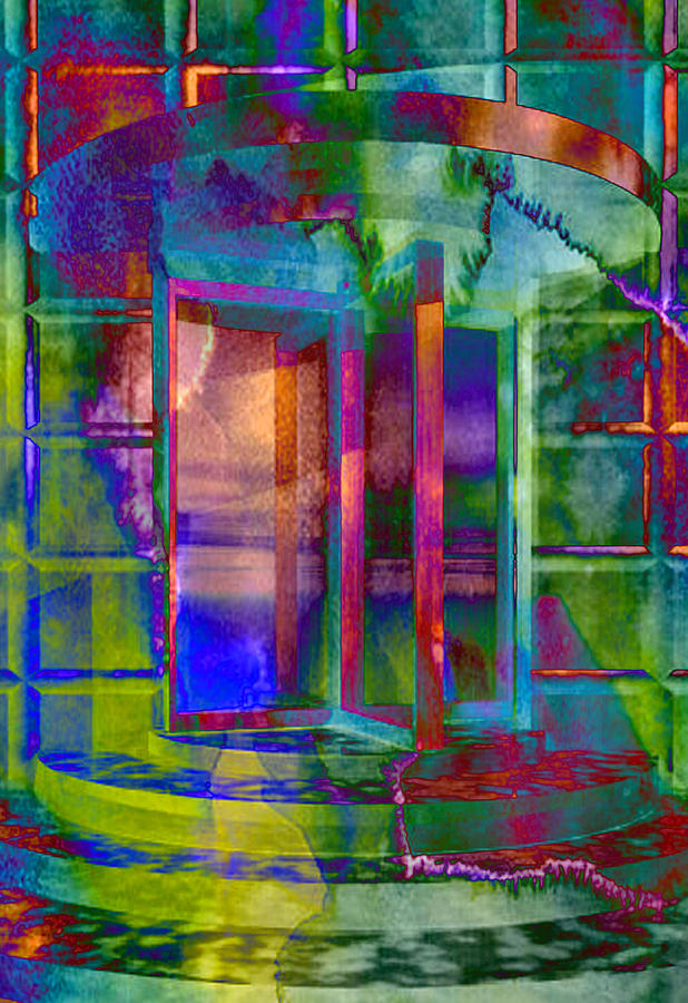 Abstract Painting - Radioactive Revolving Door by Elaine Plesser