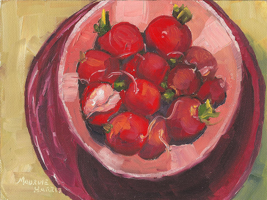 Radish Bowl Painting By Maurine Harris