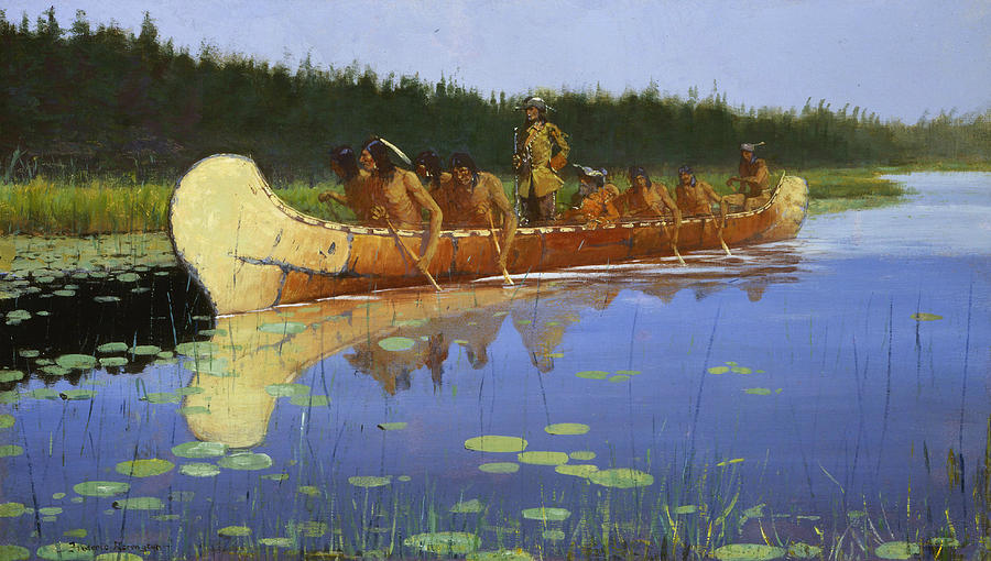 Radisson and Groseilliers Painting by Frederic Remington