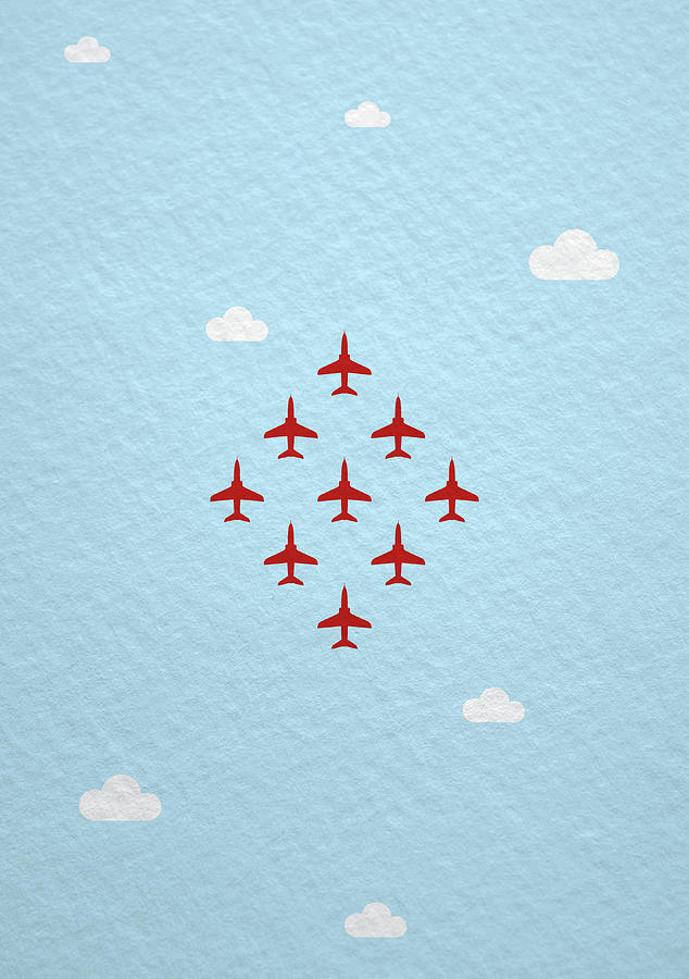 Reds Photograph - RAF Red Arrows in formation by Samuel Whitton Reds Photograph - RAF Red Arrows in formation by Samuel Whitton