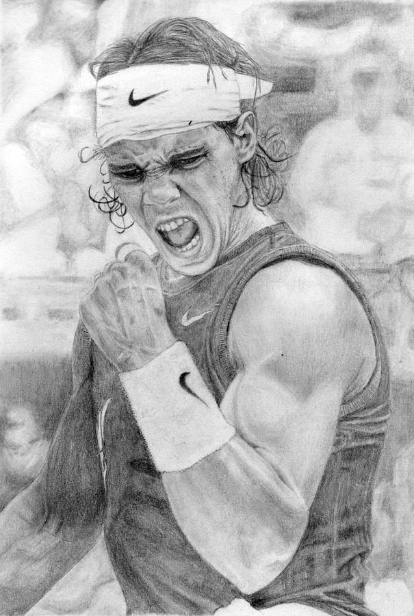 Rafael Nadal Drawing by Alexandra Riley