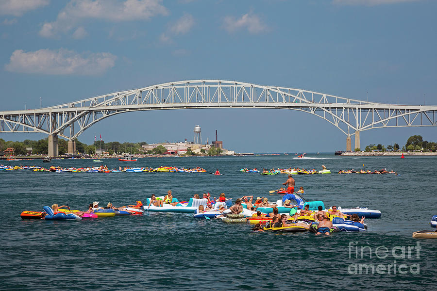Rafters on St. Clair River Photograph by Jim West