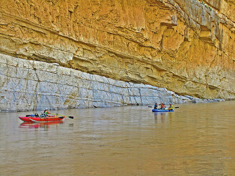 Rafting on the Rio Grande in Santa Elena Canyon in Big Bend National Park, Texas Photograph by Ruth Hager