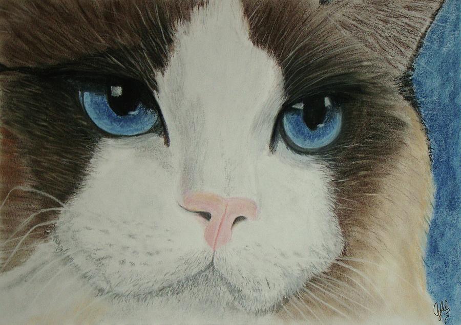 Cat Painting - Blue Eyes by Cybele Chaves