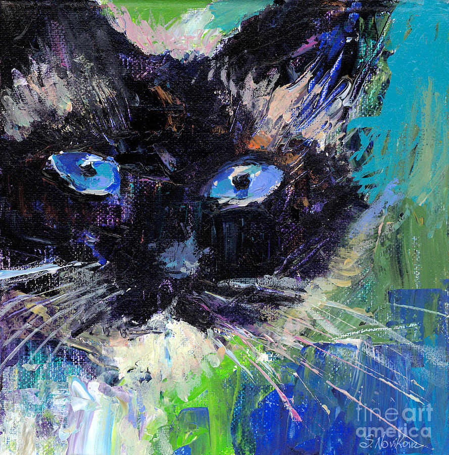 Impasto Painting - Ragdoll cat painting by Svetlana Novikova