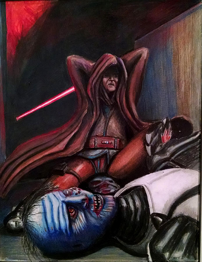 Rage of the Jedi Drawing by Chris Benice