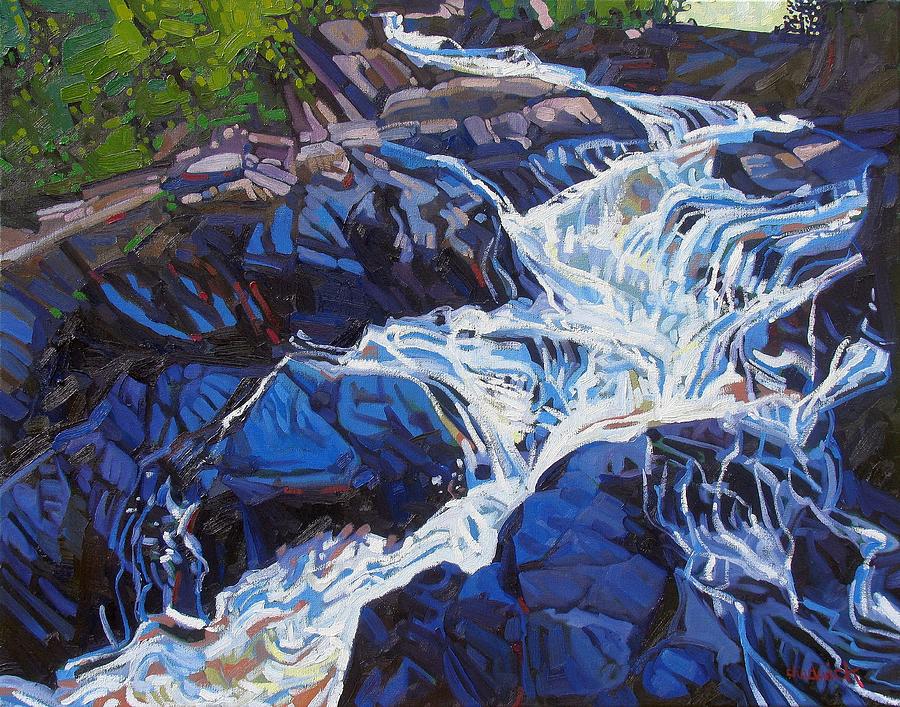 Ragged Falls  Painting by Phil Chadwick