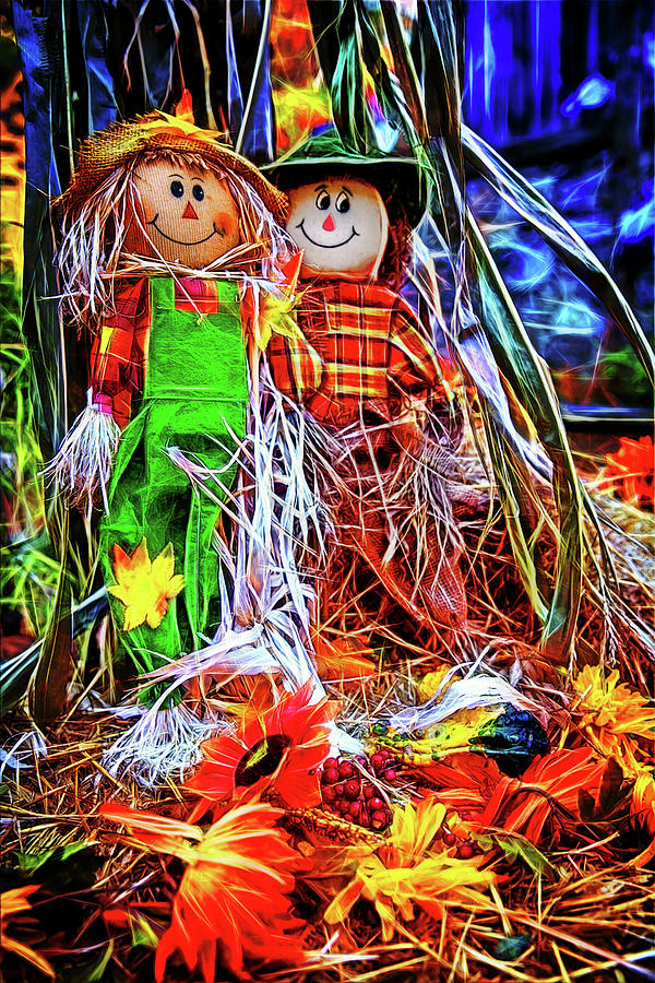 Raggedy Scarecrows Ann and Andy Photograph by John Haldane