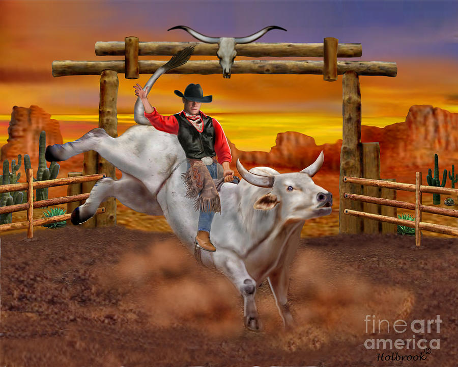 Ride em Cowboy Digital Art by Glenn Holbrook
