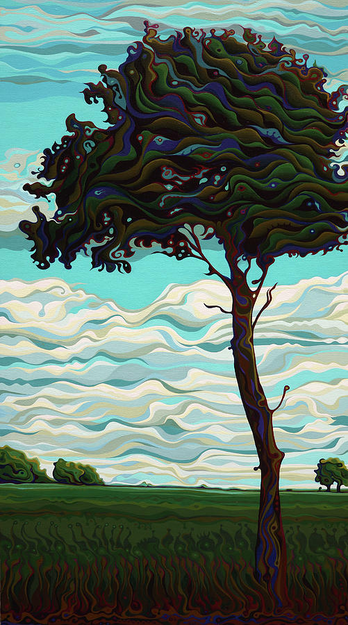Raging Sky Po-e-Tree Painting by Amy Ferrari