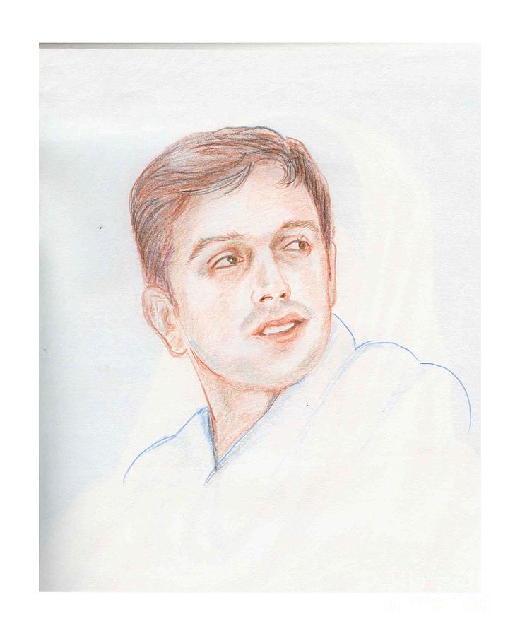 Rahul Dravid  Indian Cricketer Drawing by Asha Sudhaker Shenoy