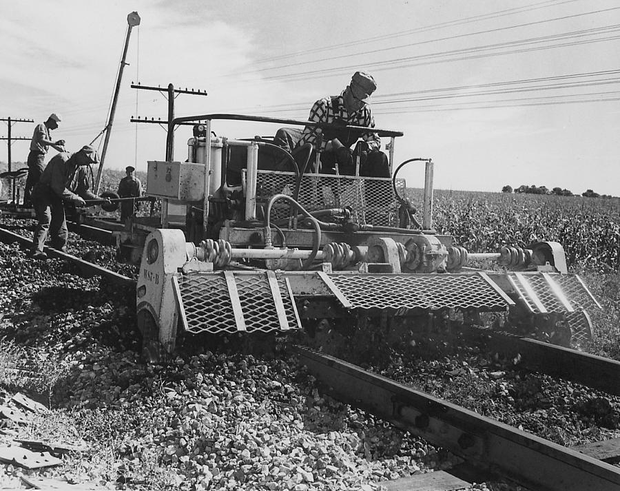 Rail Construction in Country Photograph by Chicago and North Western Historical Society