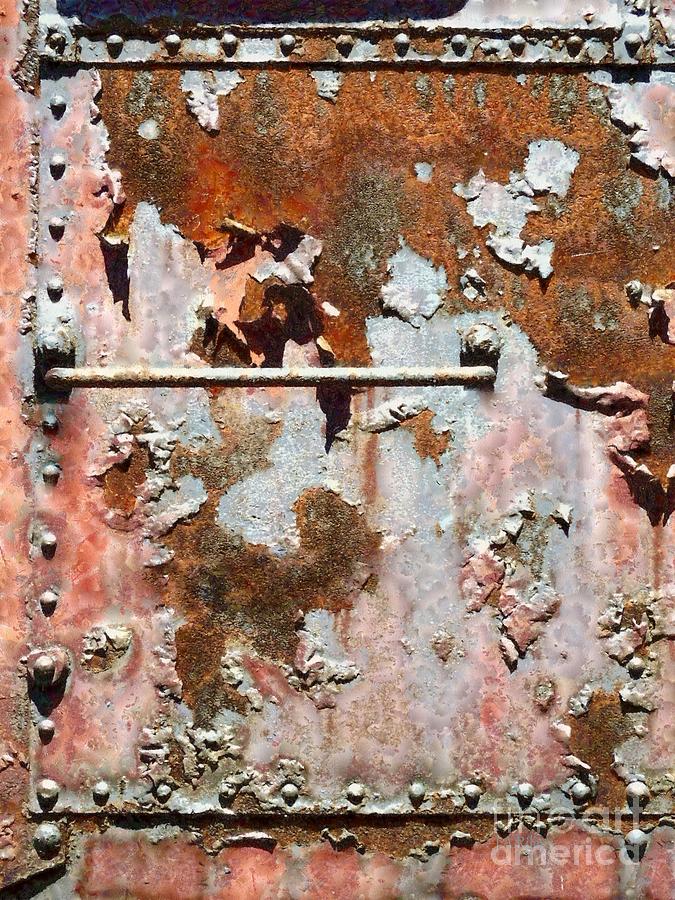 Rail Rust - Abstract - Make it Pink Photograph by Janine Riley