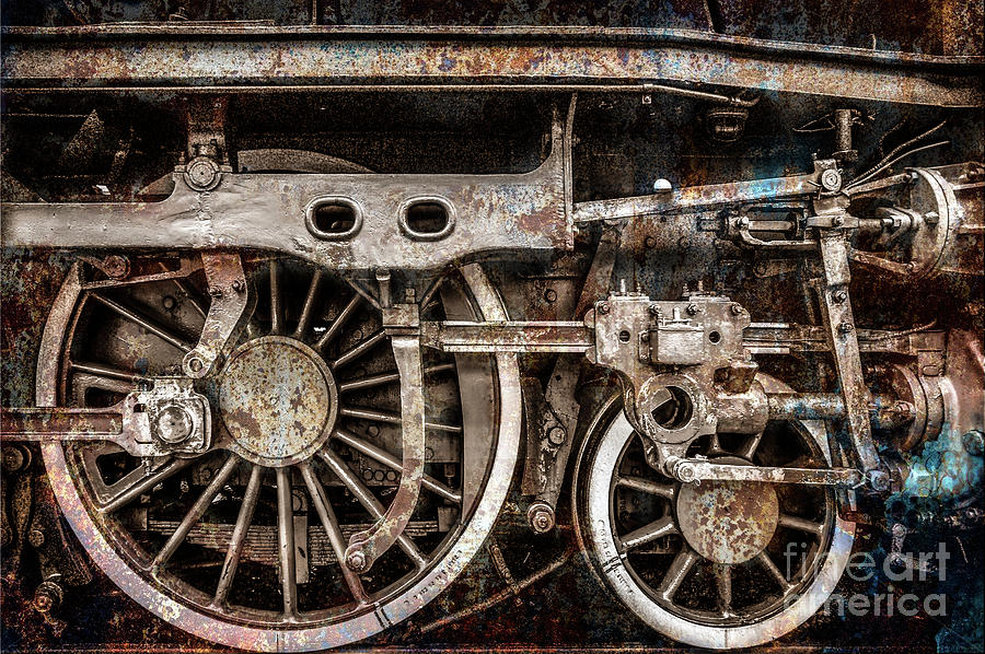 Rail Wheel Grunge Detail,  Steam Locomotive 03 Photograph by Daliana Pacuraru