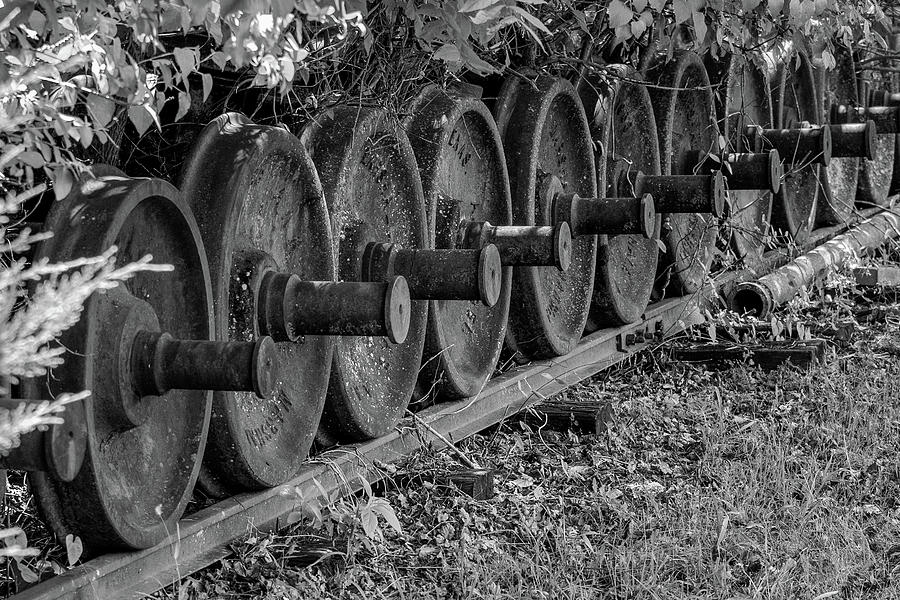 Vintage Photograph - Rail Wheels by James Barber