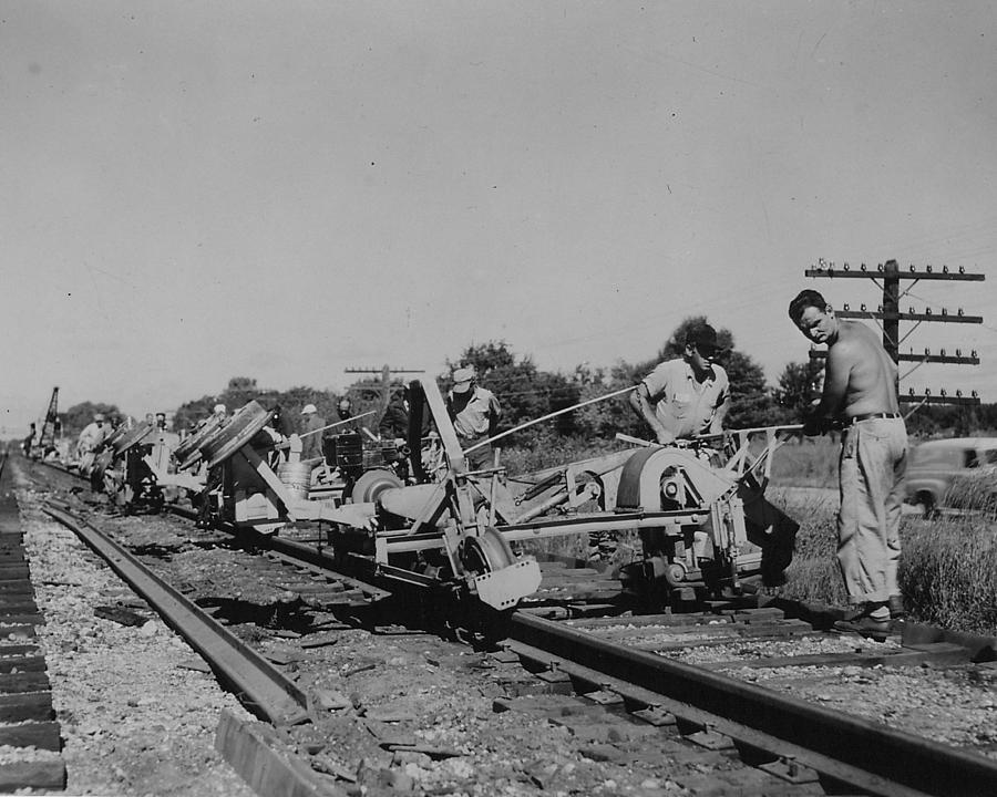 Rail Work in Action Photograph by Chicago and North Western Historical Society