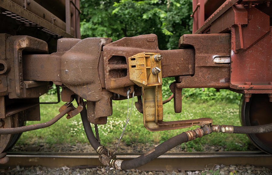 Railroad Car Coupling Photograph by Phil Cardamone